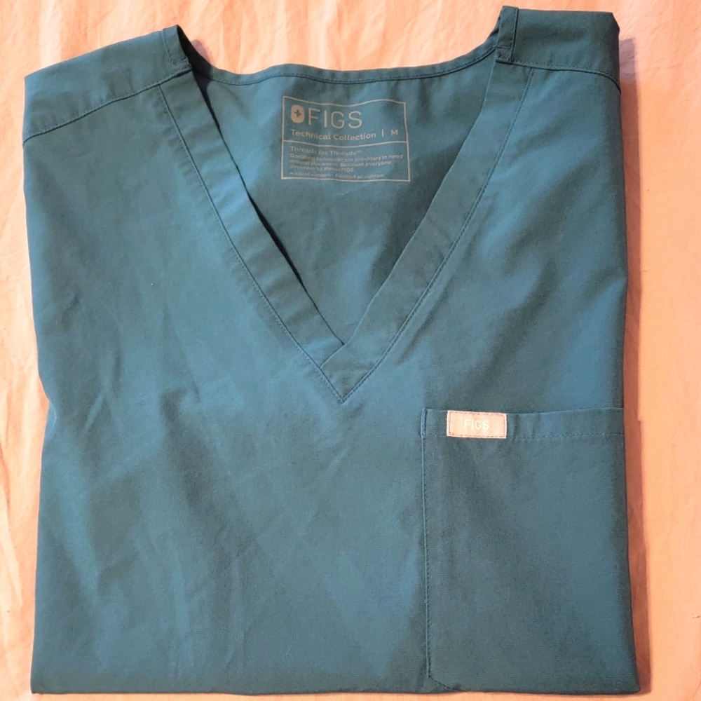 women's Caribbean Blue FIONLITE™ Catarina - One-Pocket Scrub Top - M / Caribbean
